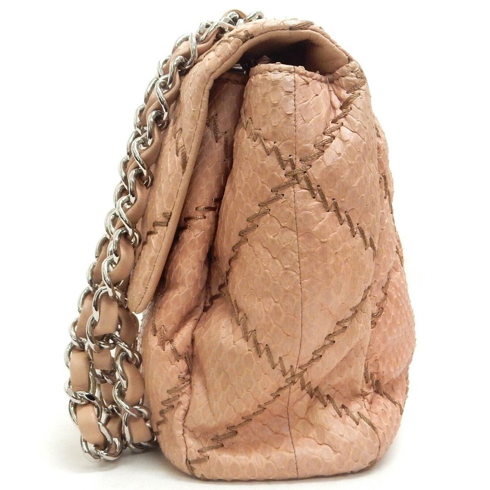 Chanel Stitched Beige Python Flap Bag - Picture 10 of 11